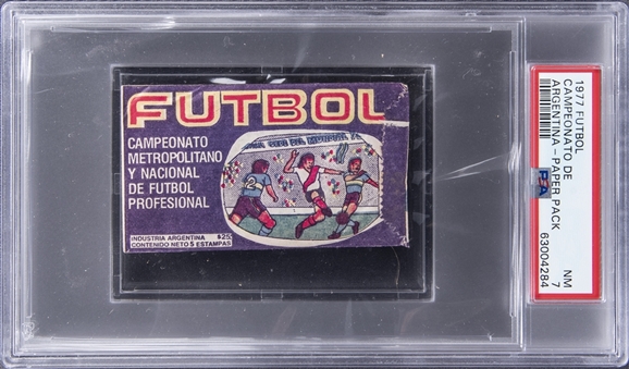 1977 Futbol Unopened Pack - PSA NM 7 - Possible Diego Maradona Card